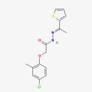 molecular formula C15H15ClN2O2S B3830808 2-(4-chloro-2-methylphenoxy)-N'-[1-(2-thienyl)ethylidene]acetohydrazide 