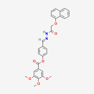 molecular formula C29H26N2O7 B3830815 4-{2-[(1-naphthyloxy)acetyl]carbonohydrazonoyl}phenyl 3,4,5-trimethoxybenzoate 