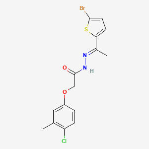 molecular formula C15H14BrClN2O2S B3830821 N'-[1-(5-bromo-2-thienyl)ethylidene]-2-(4-chloro-3-methylphenoxy)acetohydrazide 