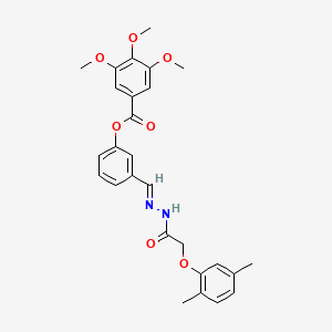 3-{2-[(2,5-dimethylphenoxy)acetyl]carbonohydrazonoyl}phenyl 3,4,5-trimethoxybenzoate