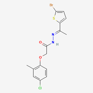 molecular formula C15H14BrClN2O2S B3830829 N'-[1-(5-bromo-2-thienyl)ethylidene]-2-(4-chloro-2-methylphenoxy)acetohydrazide 