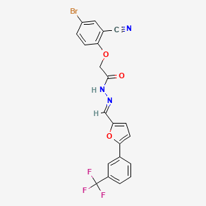 molecular formula C21H13BrF3N3O3 B3830836 2-(4-bromo-2-cyanophenoxy)-N'-({5-[3-(trifluoromethyl)phenyl]-2-furyl}methylene)acetohydrazide 