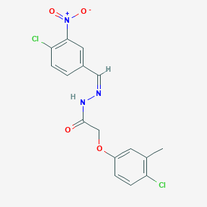 molecular formula C16H13Cl2N3O4 B3830843 2-(4-chloro-3-methylphenoxy)-N'-(4-chloro-3-nitrobenzylidene)acetohydrazide 