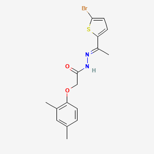 molecular formula C16H17BrN2O2S B3830844 N'-[1-(5-bromo-2-thienyl)ethylidene]-2-(2,4-dimethylphenoxy)acetohydrazide 