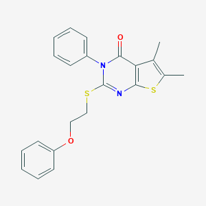 molecular formula C22H20N2O2S2 B383086 5,6-Dimethyl-2-((2-phenoxyethyl)thio)-3-phenylthieno(2,3-D)pyrimidin-4(3H)-one 