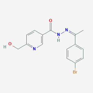 molecular formula C15H14BrN3O2 B3830868 N'-[1-(4-bromophenyl)ethylidene]-6-(hydroxymethyl)nicotinohydrazide 
