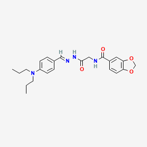 molecular formula C23H28N4O4 B3830886 N-(2-{2-[4-(dipropylamino)benzylidene]hydrazino}-2-oxoethyl)-1,3-benzodioxole-5-carboxamide 