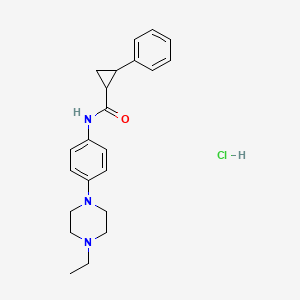 molecular formula C22H28ClN3O B3830892 N-[4-(4-ethyl-1-piperazinyl)phenyl]-2-phenylcyclopropanecarboxamide hydrochloride 