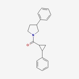 molecular formula C20H21NO B3830897 3-phenyl-1-[(2-phenylcyclopropyl)carbonyl]pyrrolidine 