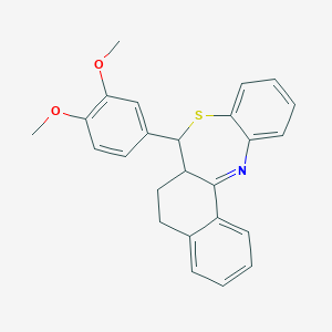 molecular formula C25H23NO2S B383090 7-(3,4-Dimethoxyphenyl)-5,6,6a,7-tetrahydronaphtho[2,1-c][1,5]benzothiazepine 