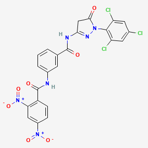 molecular formula C23H13Cl3N6O7 B3830915 2,4-dinitro-N-[3-({[5-oxo-1-(2,4,6-trichlorophenyl)-4,5-dihydro-1H-pyrazol-3-yl]amino}carbonyl)phenyl]benzamide 