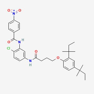 molecular formula C33H40ClN3O5 B3830926 N-[5-({4-[2,4-bis(1,1-dimethylpropyl)phenoxy]butanoyl}amino)-2-chlorophenyl]-4-nitrobenzamide 