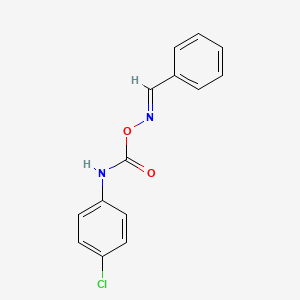 molecular formula C14H11ClN2O2 B3830946 benzaldehyde O-{[(4-chlorophenyl)amino]carbonyl}oxime 