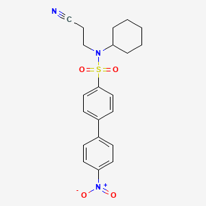 molecular formula C21H23N3O4S B3830952 N-(2-cyanoethyl)-N-cyclohexyl-4'-nitro-4-biphenylsulfonamide 