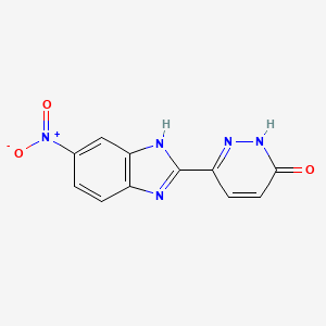 molecular formula C11H7N5O3 B3830956 6-(5-nitro-1H-benzimidazol-2-yl)-3(2H)-pyridazinone 