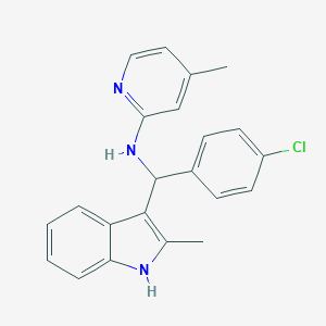 N-[(4-chlorophenyl)-(2-methyl-1H-indol-3-yl)methyl]-4-methyl-2-pyridinamine