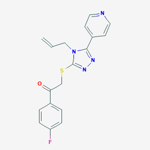 molecular formula C18H15FN4OS B383101 2-{[4-allyl-5-(4-pyridinyl)-4H-1,2,4-triazol-3-yl]sulfanyl}-1-(4-fluorophenyl)ethanone CAS No. 385786-28-7