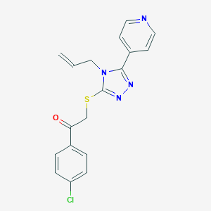 molecular formula C18H15ClN4OS B383102 2-{[4-allyl-5-(4-pyridinyl)-4H-1,2,4-triazol-3-yl]sulfanyl}-1-(4-chlorophenyl)ethanone CAS No. 385786-29-8