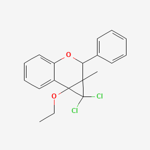 molecular formula C19H18Cl2O2 B3831028 1,1-dichloro-7b-ethoxy-1a-methyl-2-phenyl-1,1a,2,7b-tetrahydrocyclopropa[c]chromene 