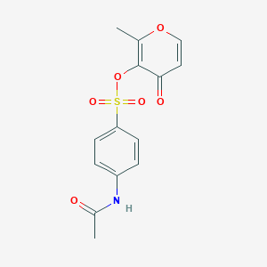 molecular formula C14H13NO6S B383103 2-methyl-4-oxo-4H-pyran-3-yl 4-(acetylamino)benzenesulfonate CAS No. 385786-32-3