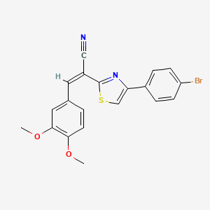 molecular formula C20H15BrN2O2S B3831036 2-[4-(4-bromophenyl)-1,3-thiazol-2-yl]-3-(3,4-dimethoxyphenyl)acrylonitrile 