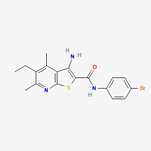molecular formula C18H18BrN3OS B3831045 3-amino-N-(4-bromophenyl)-5-ethyl-4,6-dimethylthieno[2,3-b]pyridine-2-carboxamide 