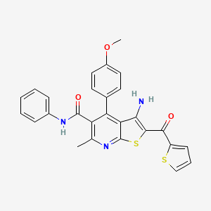 molecular formula C27H21N3O3S2 B3831050 3-amino-4-(4-methoxyphenyl)-6-methyl-N-phenyl-2-(2-thienylcarbonyl)thieno[2,3-b]pyridine-5-carboxamide 