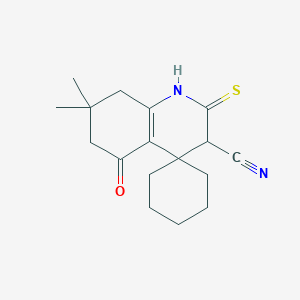 molecular formula C17H22N2OS B3831074 7',7'-dimethyl-5'-oxo-2'-thioxo-2',3',5',6',7',8'-hexahydro-1'H-spiro[cyclohexane-1,4'-quinoline]-3'-carbonitrile 