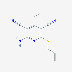 molecular formula C12H12N4S B3831077 2-(allylthio)-6-amino-4-ethyl-3,5-pyridinedicarbonitrile 