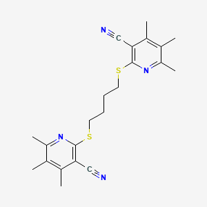 molecular formula C22H26N4S2 B3831097 2,2'-[1,4-butanediylbis(thio)]bis(4,5,6-trimethylnicotinonitrile) 