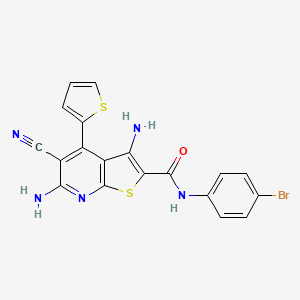 molecular formula C19H12BrN5OS2 B3831098 3,6-diamino-N-(4-bromophenyl)-5-cyano-4-(2-thienyl)thieno[2,3-b]pyridine-2-carboxamide 