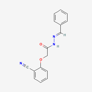 molecular formula C16H13N3O2 B3831101 N'-benzylidene-2-(2-cyanophenoxy)acetohydrazide 