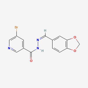 molecular formula C14H10BrN3O3 B3831150 N'-(1,3-benzodioxol-5-ylmethylene)-5-bromonicotinohydrazide 