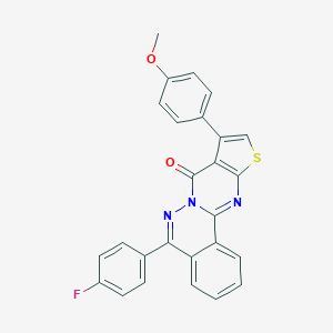 molecular formula C26H16FN3O2S B383119 5-(4-fluorophenyl)-9-(4-methoxyphenyl)-8H-thieno[2',3':4,5]pyrimido[2,1-a]phthalazin-8-one 