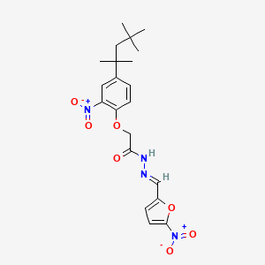 molecular formula C21H26N4O7 B3831195 N'-[(5-nitro-2-furyl)methylene]-2-[2-nitro-4-(1,1,3,3-tetramethylbutyl)phenoxy]acetohydrazide 