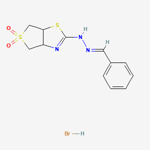 molecular formula C12H14BrN3O2S2 B3831222 benzaldehyde (5,5-dioxidotetrahydrothieno[3,4-d][1,3]thiazol-2(3H)-ylidene)hydrazone hydrobromide 