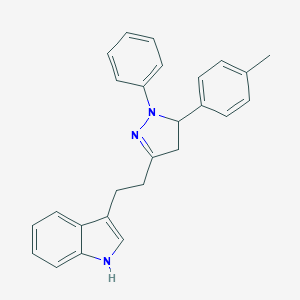 molecular formula C26H25N3 B383125 3-(2-(1-phenyl-5-(p-tolyl)-4,5-dihydro-1H-pyrazol-3-yl)ethyl)-1H-indole CAS No. 380539-17-3