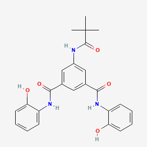 molecular formula C25H25N3O5 B3831260 5-[(2,2-dimethylpropanoyl)amino]-N,N'-bis(2-hydroxyphenyl)isophthalamide 