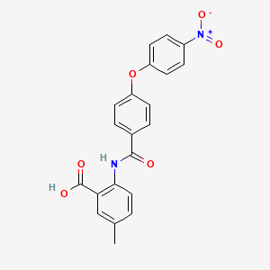 molecular formula C21H16N2O6 B3831265 5-methyl-2-{[4-(4-nitrophenoxy)benzoyl]amino}benzoic acid 