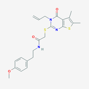 2-[(3-allyl-5,6-dimethyl-4-oxo-3,4-dihydrothieno[2,3-d]pyrimidin-2-yl)sulfanyl]-N-[2-(4-methoxyphenyl)ethyl]acetamide