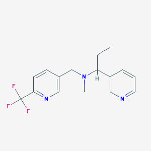 molecular formula C16H18F3N3 B3831274 N-methyl-1-pyridin-3-yl-N-{[6-(trifluoromethyl)pyridin-3-yl]methyl}propan-1-amine 