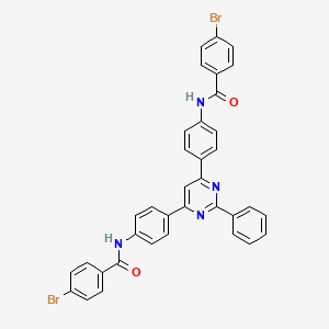 molecular formula C36H24Br2N4O2 B3831285 N,N'-[(2-phenyl-4,6-pyrimidinediyl)di-4,1-phenylene]bis(4-bromobenzamide) 