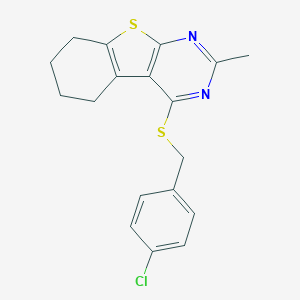4-Chlorobenzyl 2-methyl-5,6,7,8-tetrahydro[1]benzothieno[2,3-d]pyrimidin-4-yl sulfide