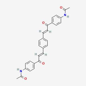 molecular formula C28H24N2O4 B3831294 N,N'-{1,4-phenylenebis[(3-oxo-1-propene-1,3-diyl)-4,1-phenylene]}diacetamide 