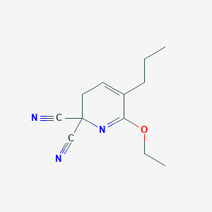 molecular formula C12H15N3O B038313 6-Ethoxy-5-propyl-3H-pyridine-2,2-dicarbonitrile CAS No. 117615-77-7