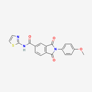 molecular formula C19H13N3O4S B3831305 2-(4-methoxyphenyl)-1,3-dioxo-N-1,3-thiazol-2-yl-5-isoindolinecarboxamide 