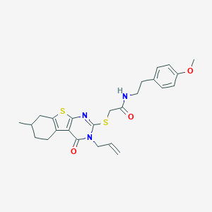 2-[(3-allyl-7-methyl-4-oxo-3,4,5,6,7,8-hexahydro[1]benzothieno[2,3-d]pyrimidin-2-yl)sulfanyl]-N-[2-(4-methoxyphenyl)ethyl]acetamide