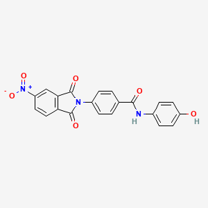molecular formula C21H13N3O6 B3831322 N-(4-hydroxyphenyl)-4-(5-nitro-1,3-dioxo-1,3-dihydro-2H-isoindol-2-yl)benzamide 