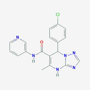 molecular formula C18H15ClN6O B383134 7-(4-chlorophenyl)-5-methyl-N-(3-pyridinyl)-4,7-dihydro[1,2,4]triazolo[1,5-a]pyrimidine-6-carboxamide CAS No. 329796-01-2