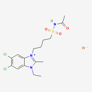 molecular formula C16H22BrCl2N3O3S B3831366 3-{4-[(acetylamino)sulfonyl]butyl}-5,6-dichloro-1-ethyl-2-methyl-1H-benzimidazol-3-ium bromide 